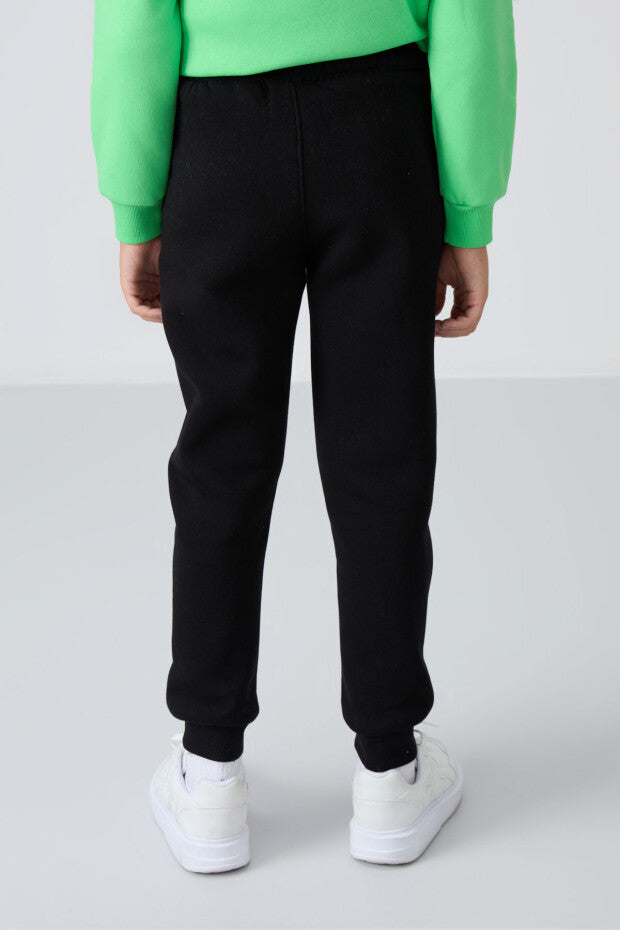 Siyah İçi Şardonlu Erkek Çocuk Eşofman Altı