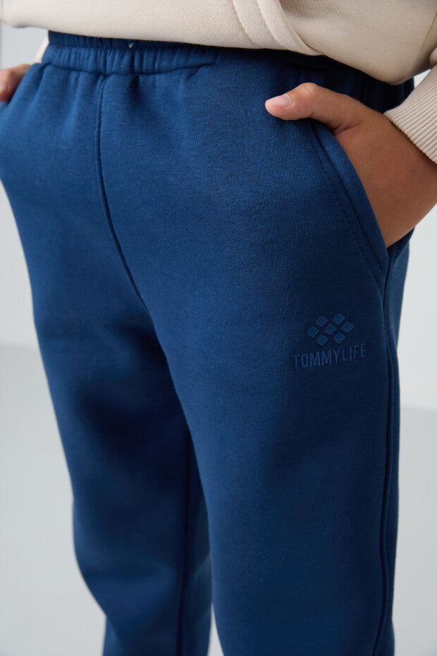 Koyu Mavi içi Şardonlu Eşofman Takımı Erkek Çocuk