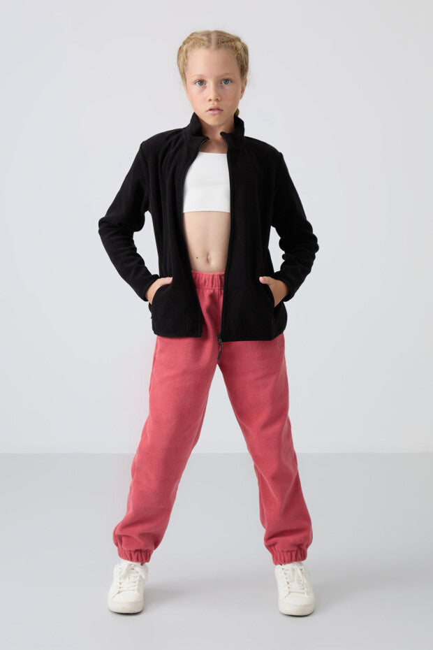 Siyah Fermuarlı Sweatshirt