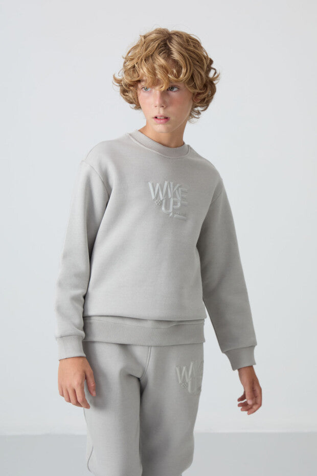 Taş Rengi Wakeup Armalı Eşofman Takımı Erkek Çocuk