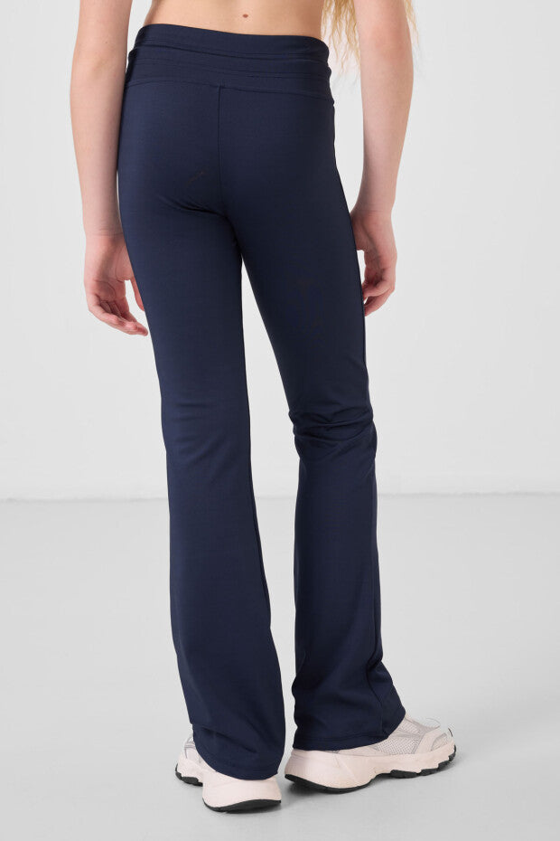 Lacivert İspanyol Paça Spor Tayt