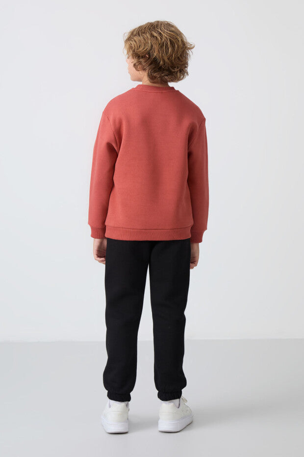 Kiremit Rengi Pamuklu Eşofman Takımı Erkek çocuk