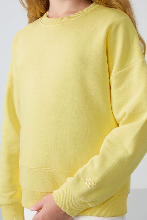 Sarı Kız Çocuk Sweatshirt