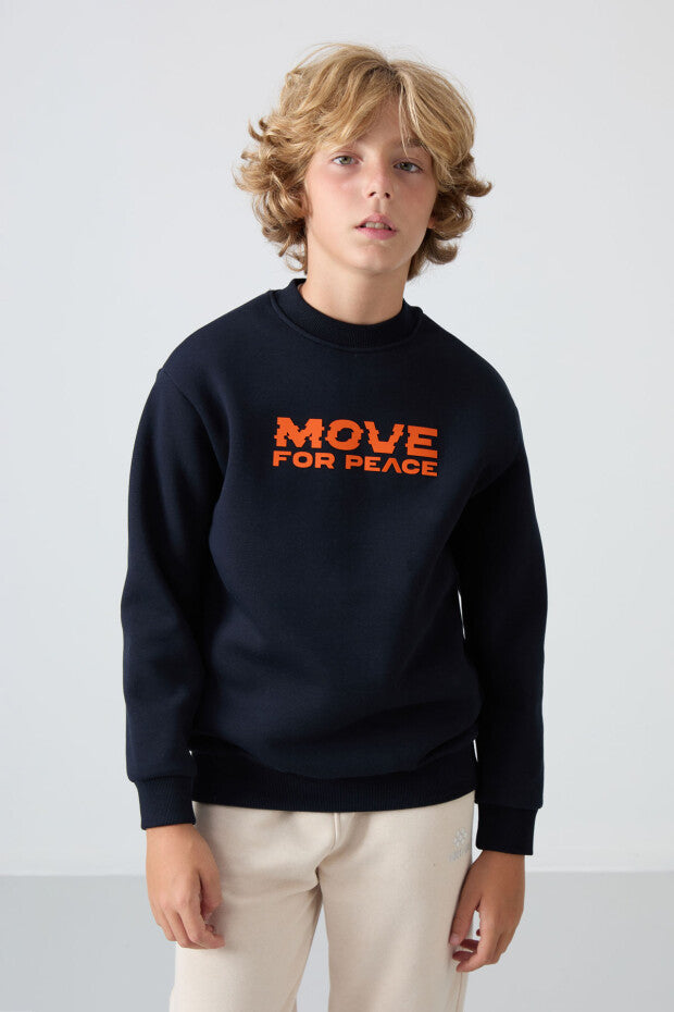 Lacivert Pamuklu Erkek Çocuk Sweatshirt