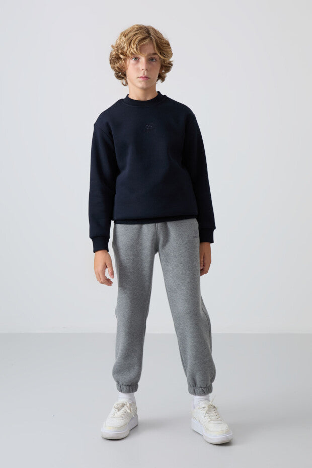 Lacivert Pamuklu Erkek Çocuk Sweatshirt