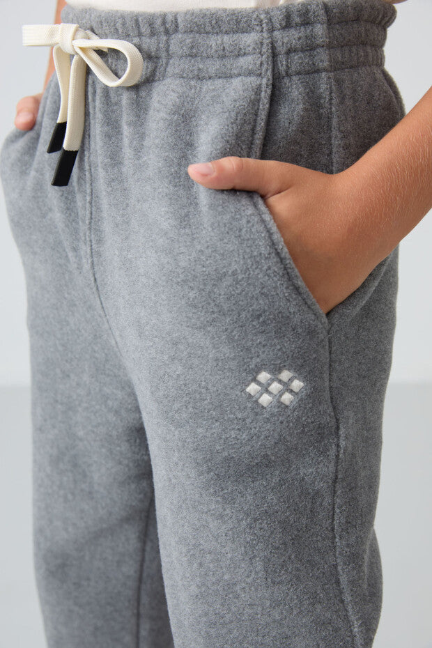 Gri Polar Jogger Eşofman Altı