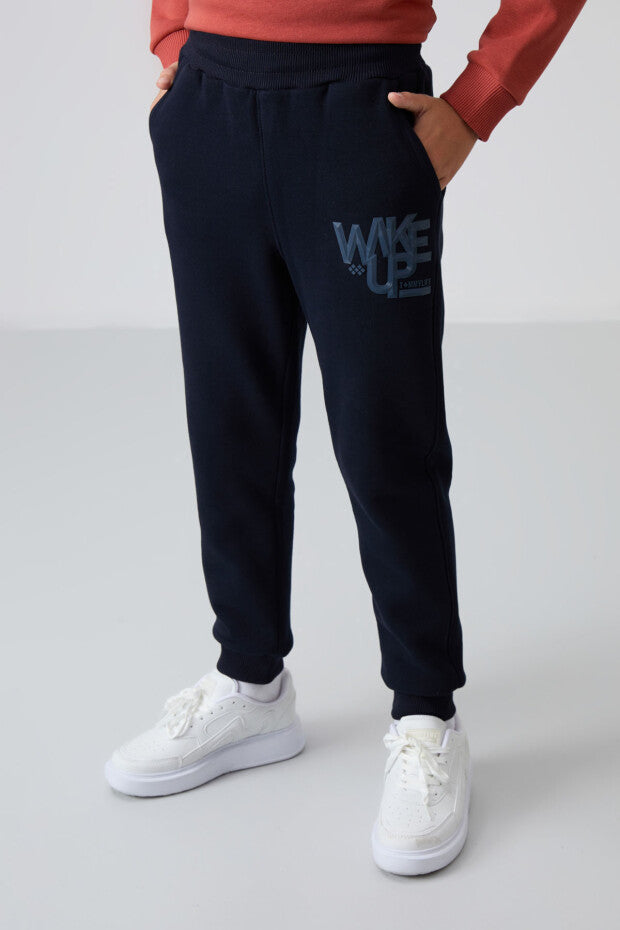 Kiremit Lacivert Pamuklu Eşofman Takım Erkek Çocuk