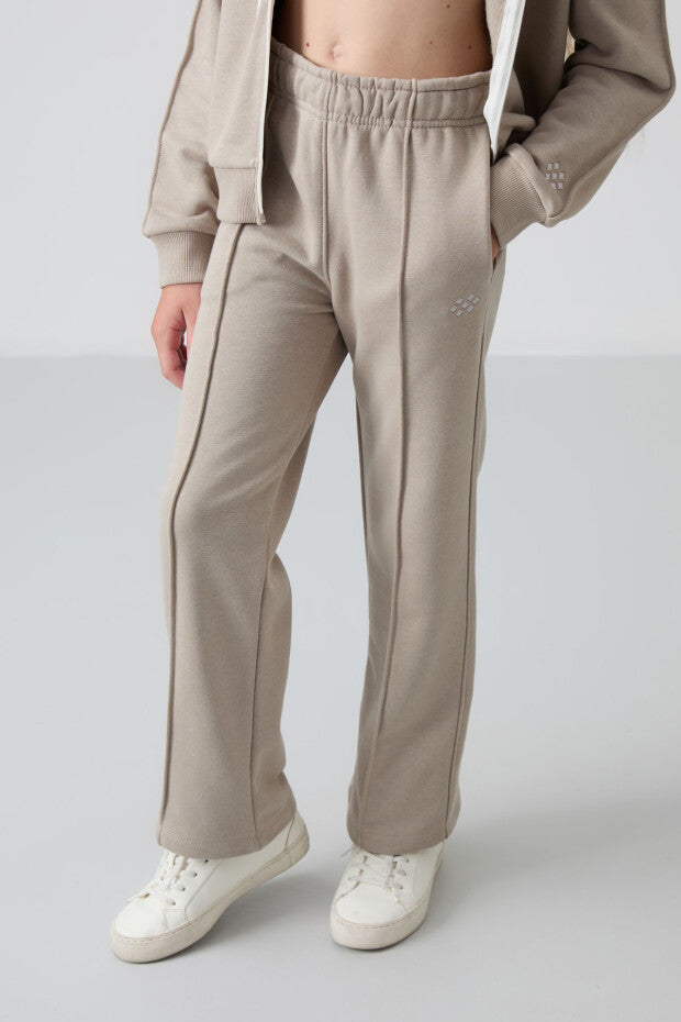 Tam Boy Fermuarlı Kapüşonlu Kız Çocuk Eşofman Takımı