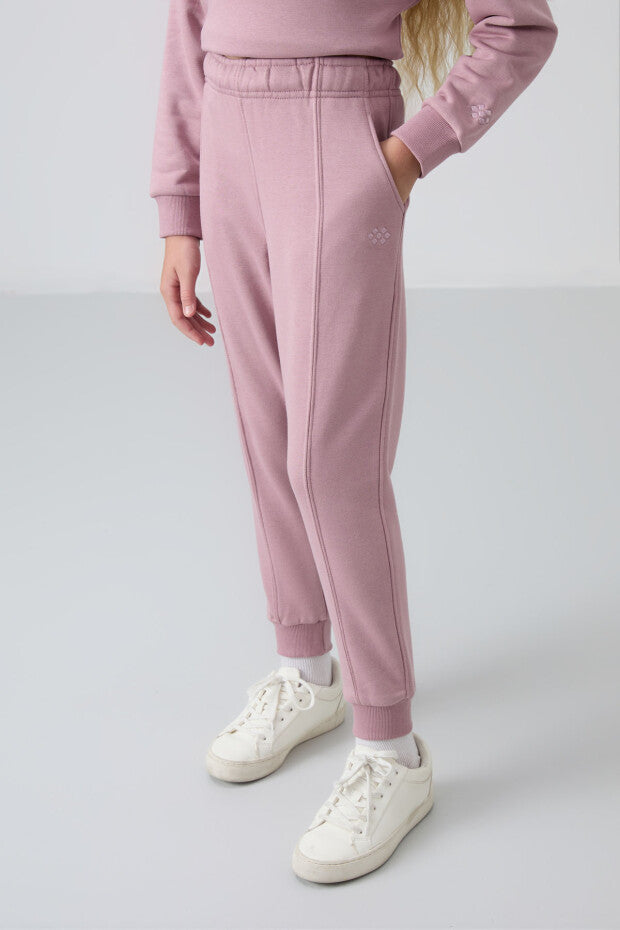 Gül Kurusu Pamuklu Kız Çocuk Eşofman Takımı