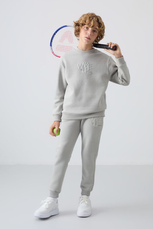 Taş Rengi Wakeup Armalı Eşofman Takımı Erkek Çocuk