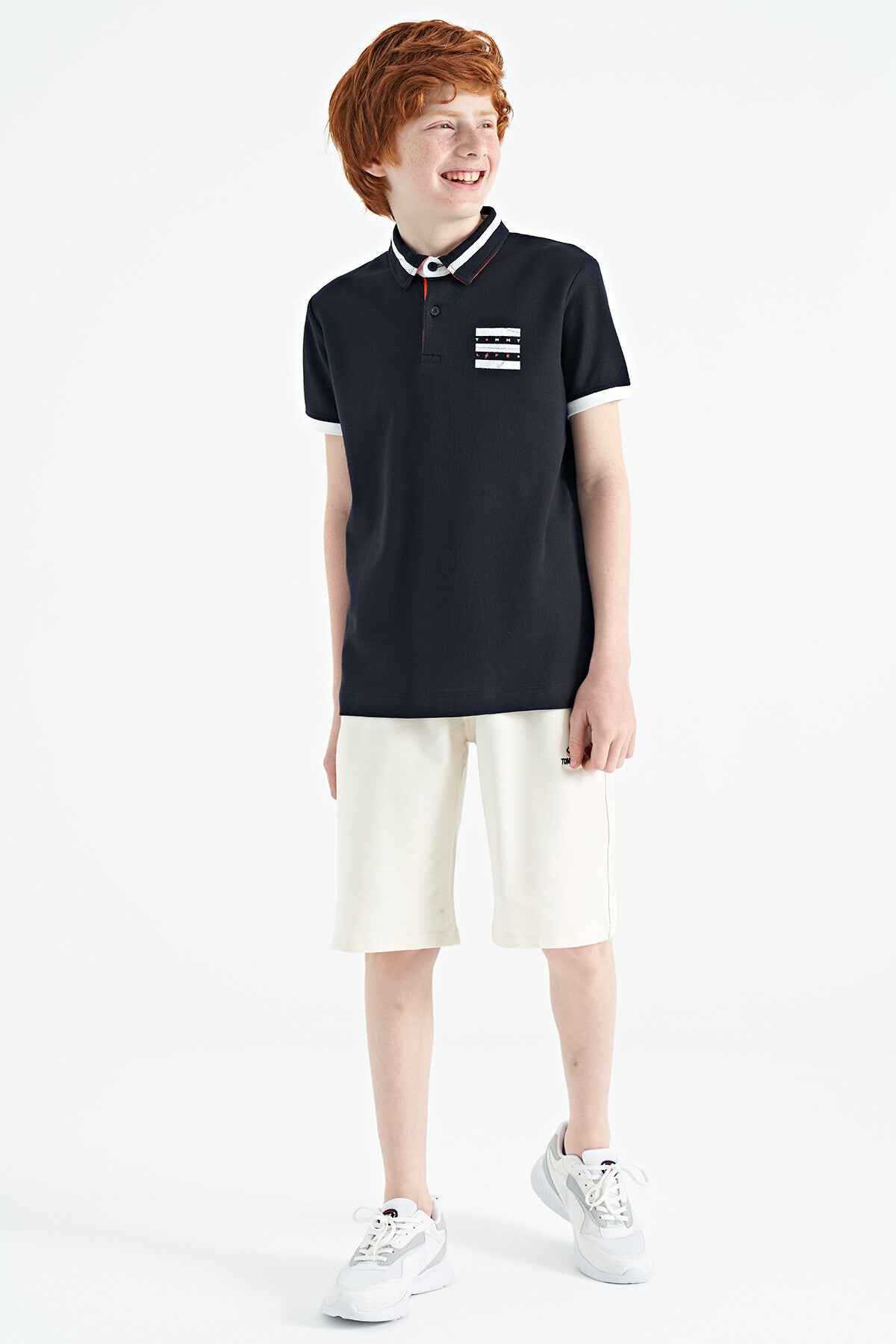 Lacivert Polo Yaka Erkek Çocuk Tshirt