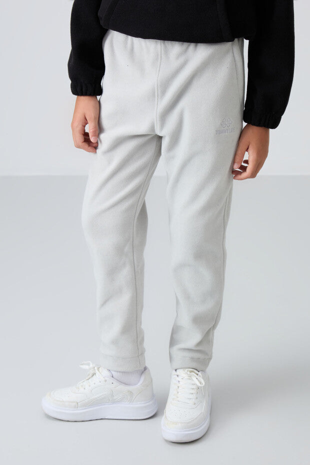 Düz Paça Yaş Rengi Polar Eşofman Takımı Erkek Çocuk