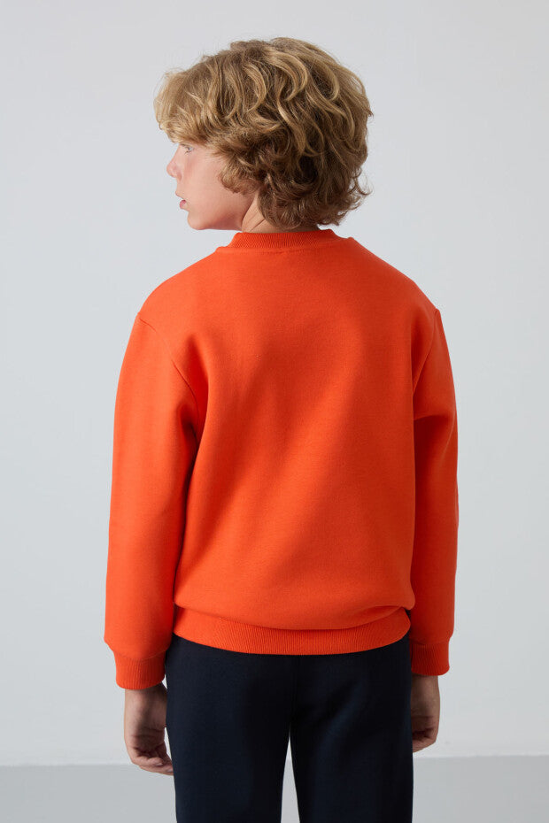 Turuncu Erkek Çocuk Pamuklu Sweatshirt