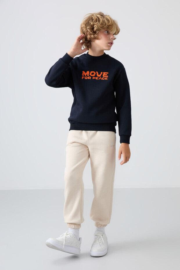 Lacivert Pamuklu Erkek Çocuk Sweatshirt