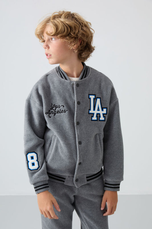 Gri Polar Kolej Ceketi Erkek Çocuk