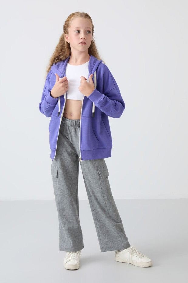 Kız Çocuk Mor Sweatshirt
