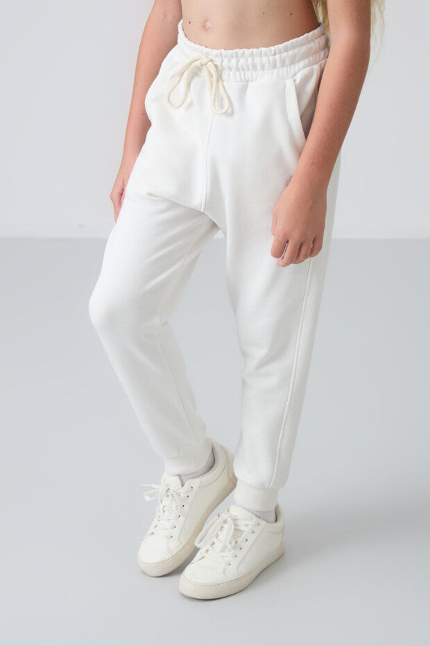 Ekru Kız Çocuk Fermuarlı Eşofman Takımı