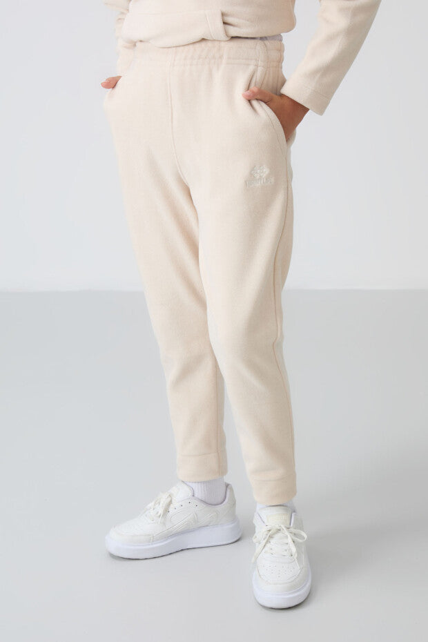 Bej Dik Yaka Polar Eşofman Takımı