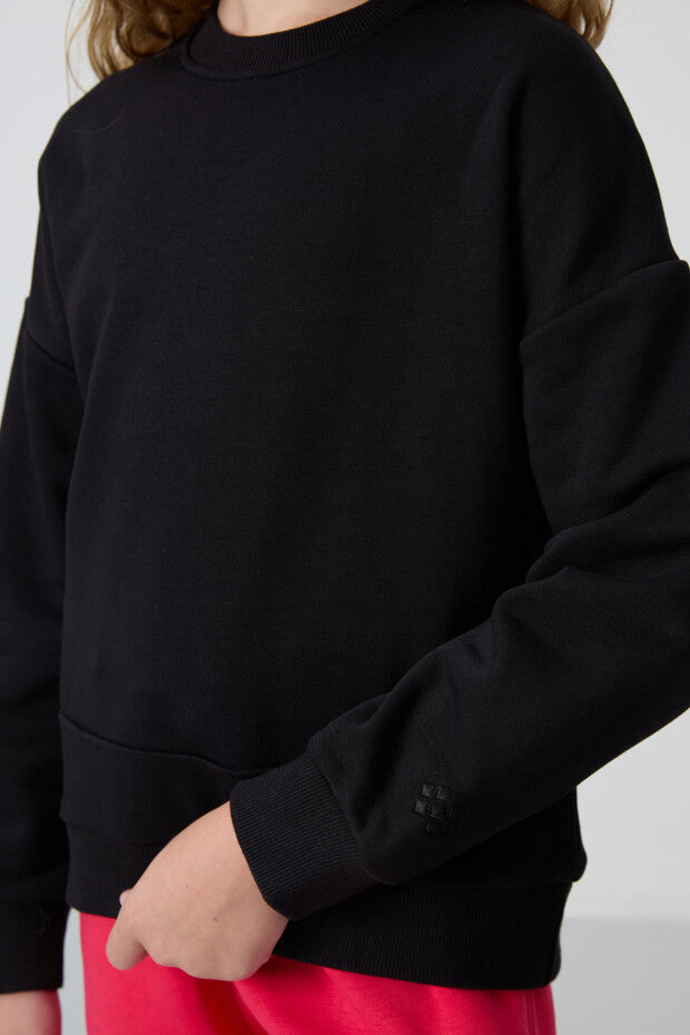 Kız Çocuk Siyah Sweatshirt