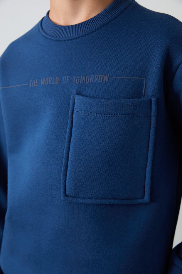 Lacivert Şardonlu Erkek Çocuk Pijama Takımı