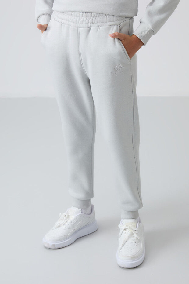 Taş Rengi Pamuklu Erkek Çocuk Eşofman Takımı