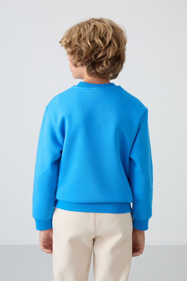 Mavi Erkek Çocuk Pamuklu Sweatshirt
