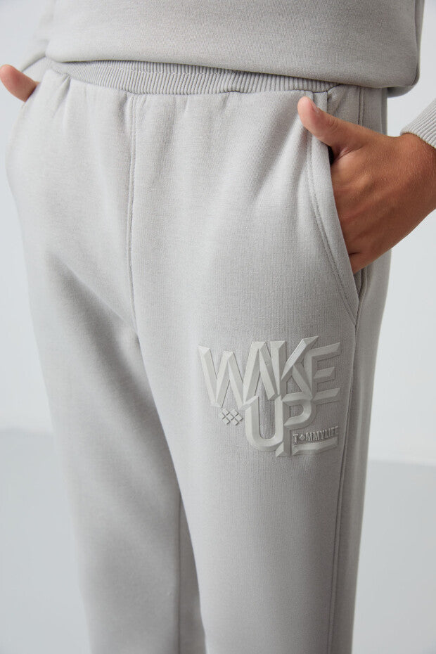 Taş Rengi Wakeup Armalı Eşofman Takımı Erkek Çocuk