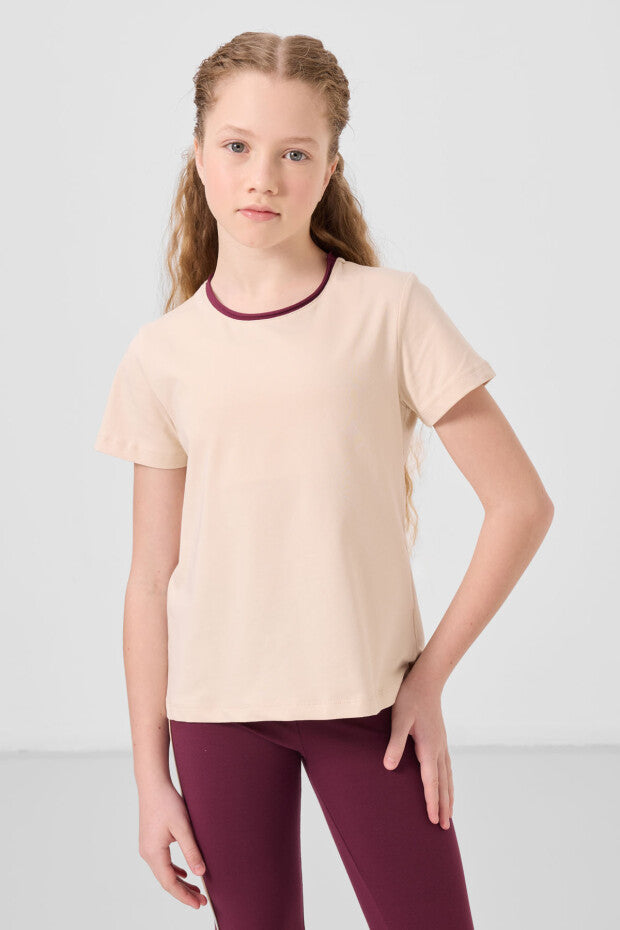 Bordo İspanyol Paça Tayt Tshirt Takım