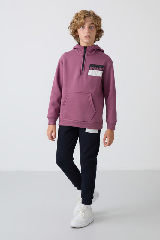 Gül Kurusu Kapüşonlu Eşofman Takımı