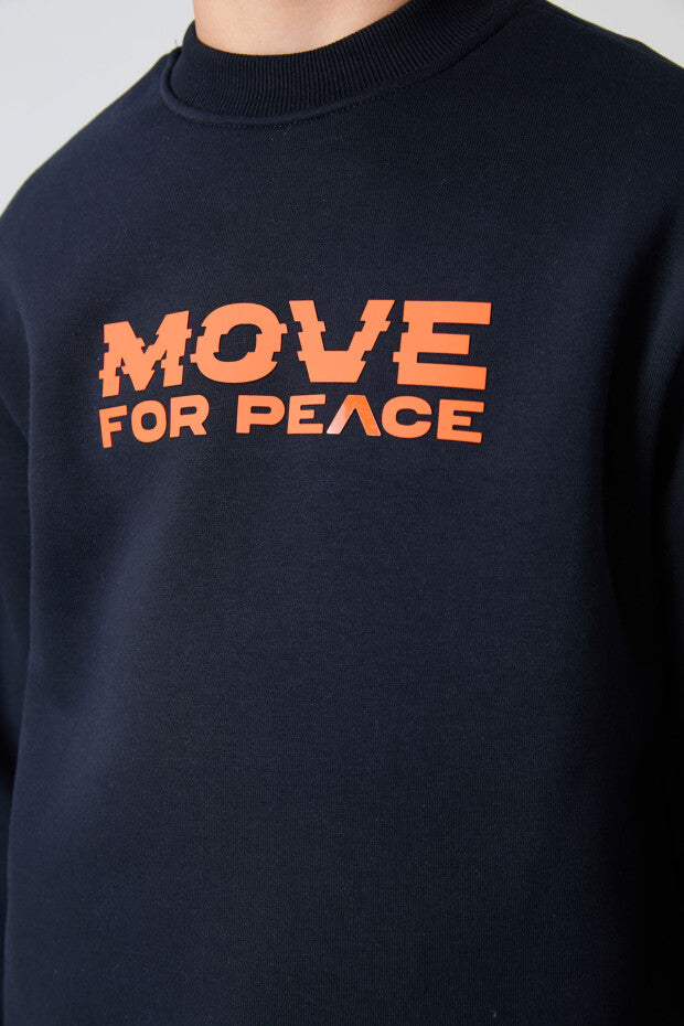 Lacivert Pamuklu Erkek Çocuk Sweatshirt