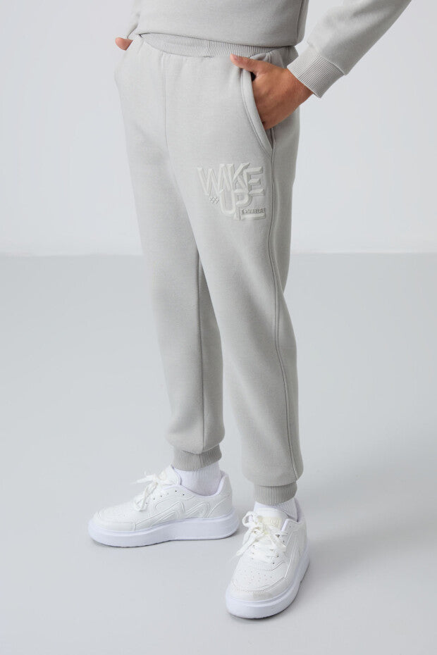 Taş Rengi Wakeup Armalı Eşofman Takımı Erkek Çocuk