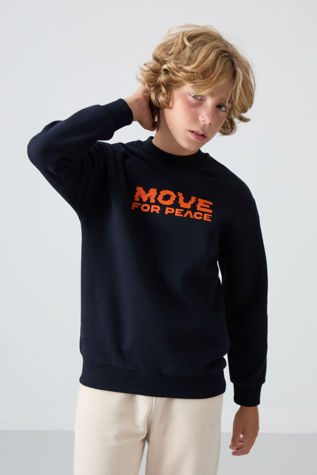 Lacivert Pamuklu Erkek Çocuk Sweatshirt