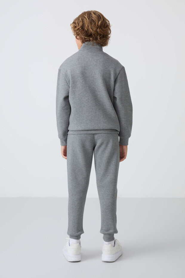Gri Pamuklu Erkek Çocuk Eşofman Takımı