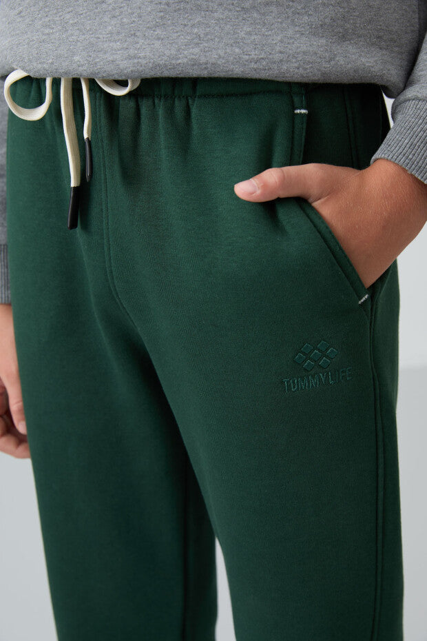 Koyu Yeşil Pamuklu Eşofman Altı Erkek Çocuk