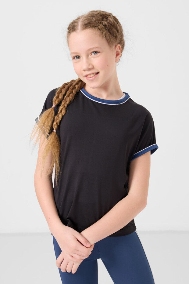 Kız Çocuk Şeritli Tayt Tshirt Takım