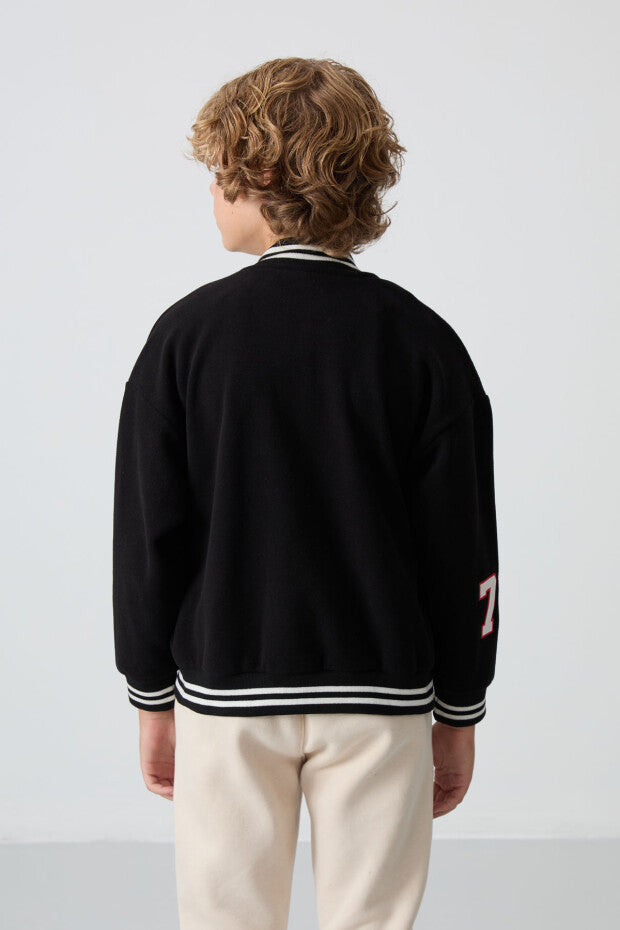 Siyah Polar Kolej Ceketi Erkek Çocuk