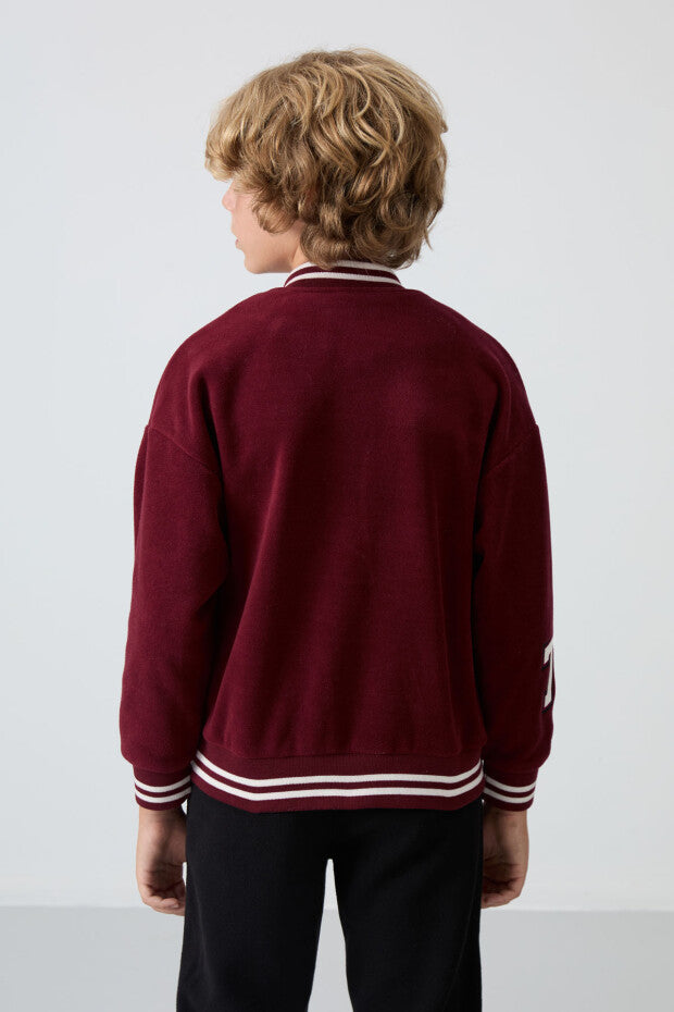 Bordo Polar Kolej Ceketi Erkek Çocuk