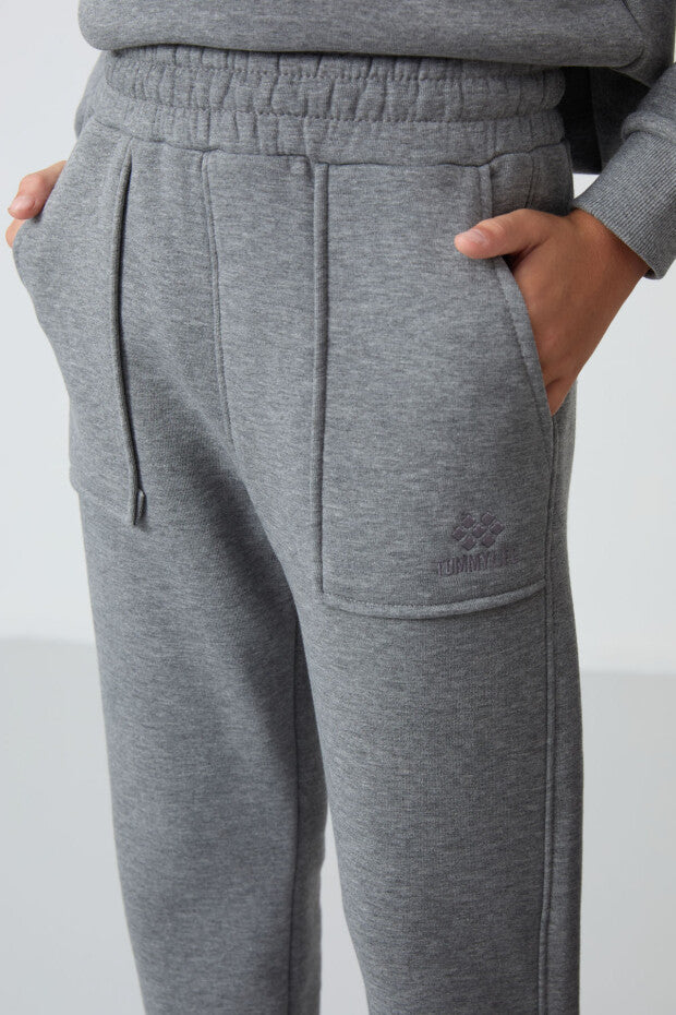 Gri Pamuklu Erkek Çocuk Eşofman Takımı