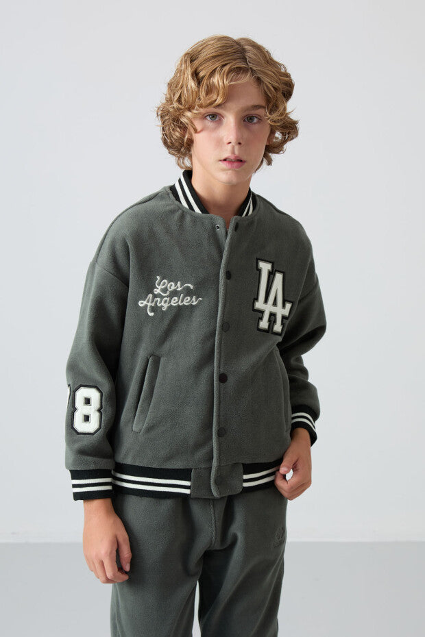 Haki Polar Kolej Ceketi Erkek Çocuk