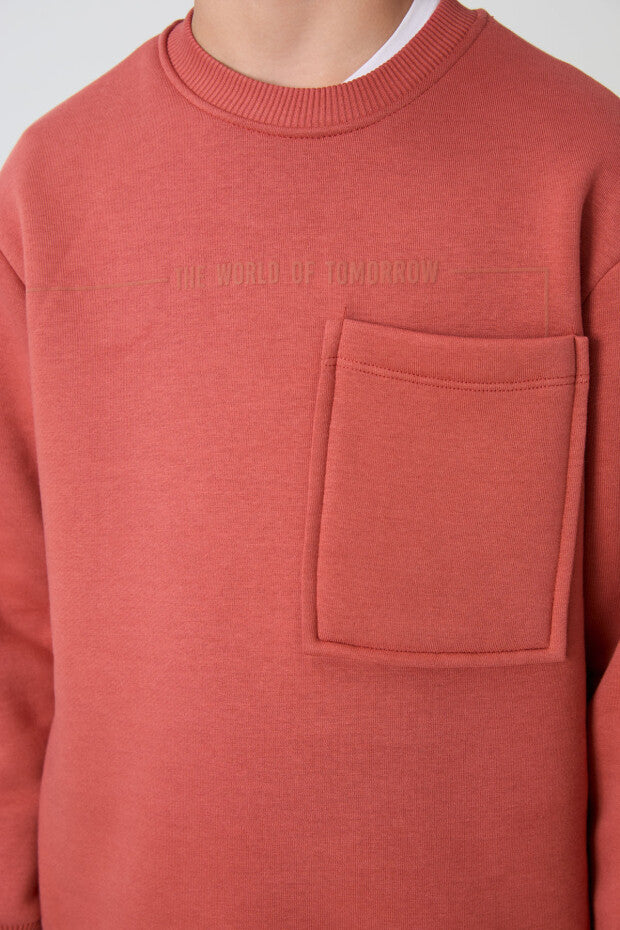 Kiremit Rengi Pamuklu Eşofman Takımı Erkek çocuk