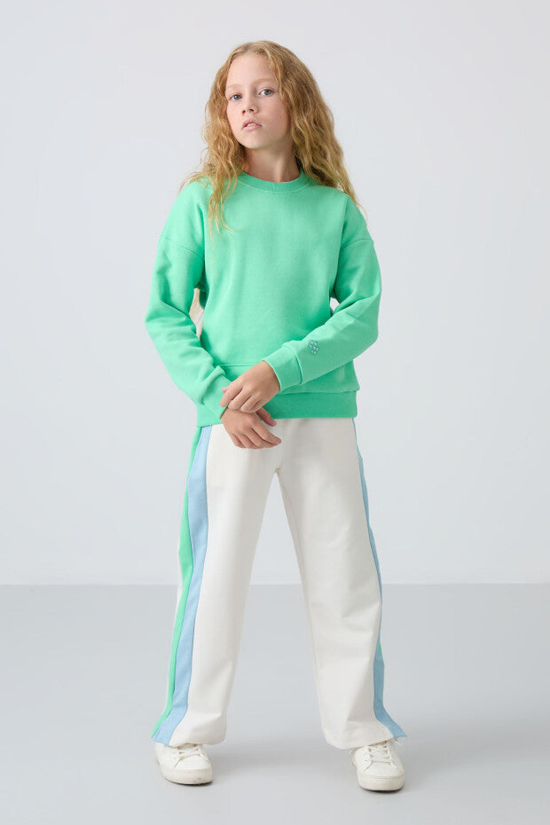 Su Yeşili Kuz Çocuk Sweatshirt