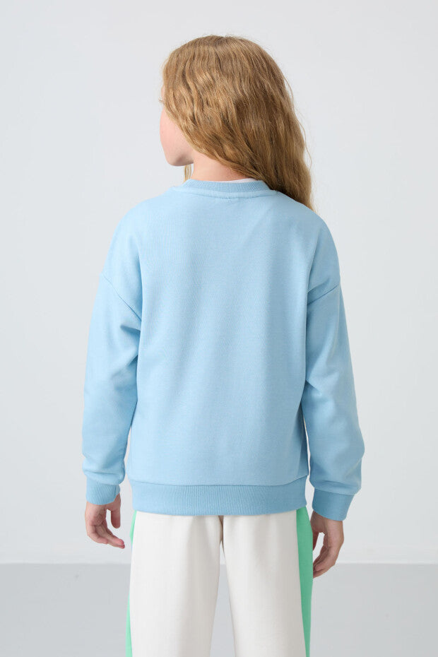 Kız Çocuk Soft Mavi Sweatshirt