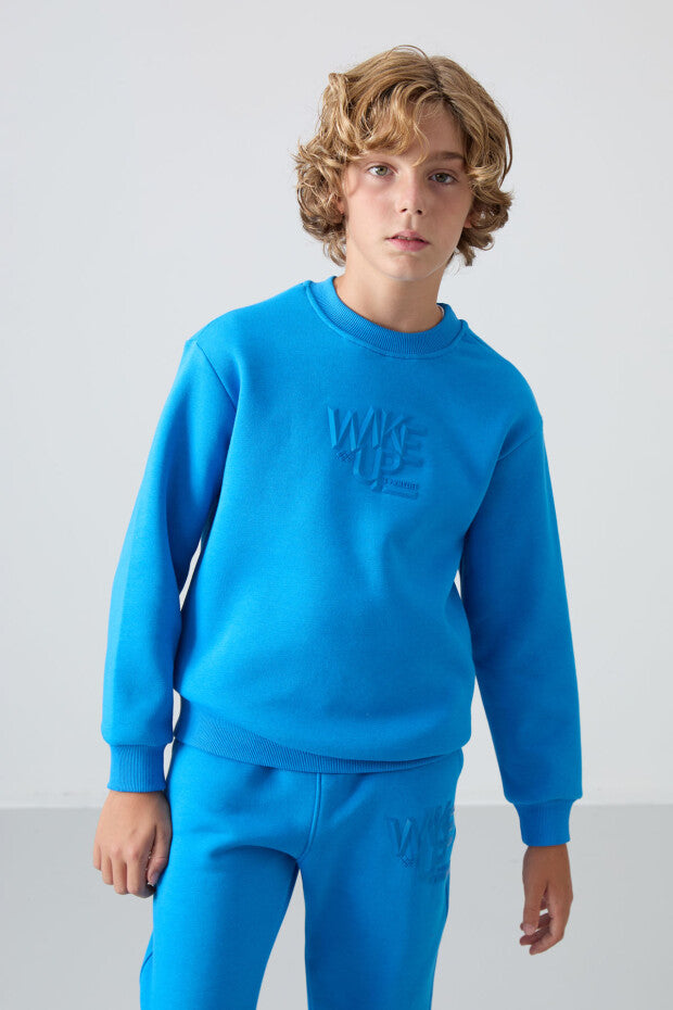 Mavi Pamuklu Wakeup Armalı Eşofman Takımı Erkek Çocuk