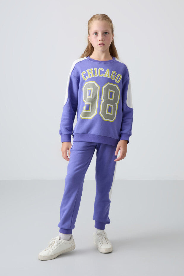 Kız Çocuk Mor Eşofman Takımı