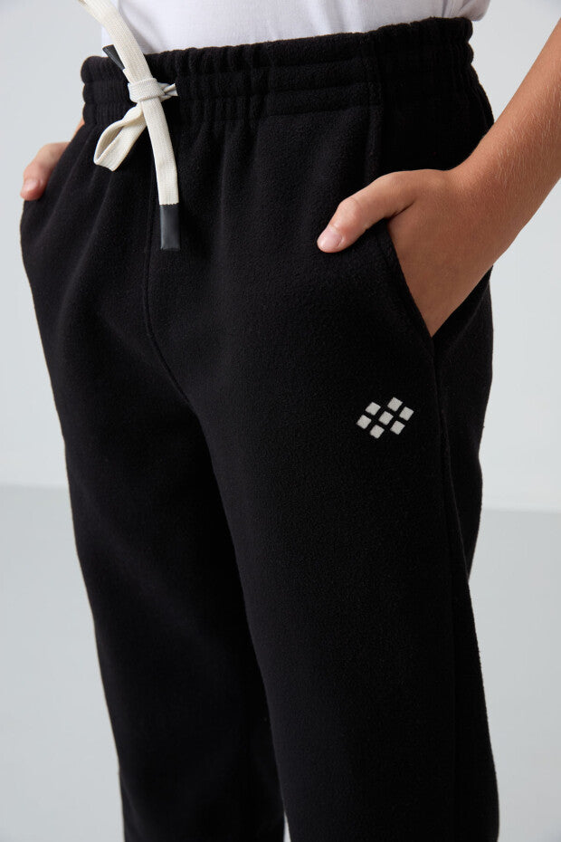 Siyah Jogger Polar Eşofman Altı Erkek Çocuk