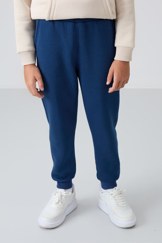 Koyu Mavi içi Şardonlu Eşofman Takımı Erkek Çocuk