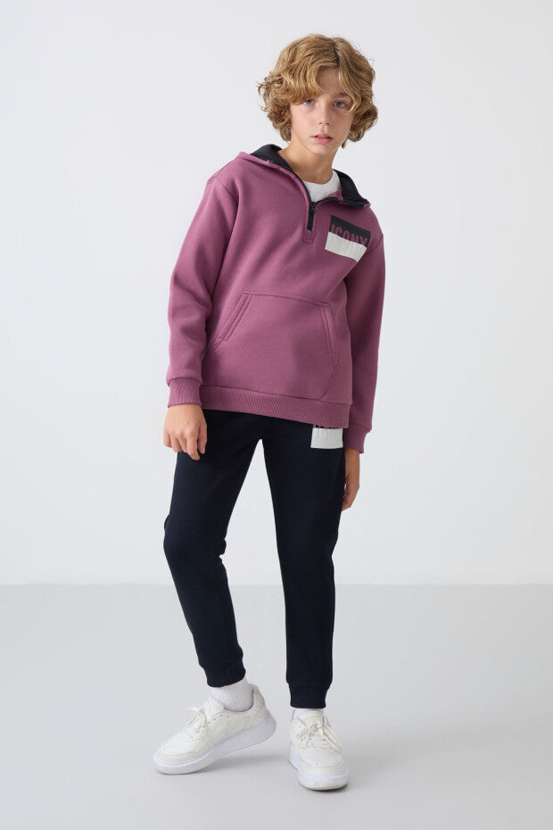 Gül Kurusu Kapüşonlu Eşofman Takımı