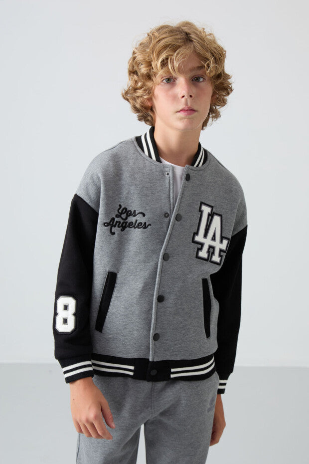 Erkek Çocuk Gri Kolej Ceketi