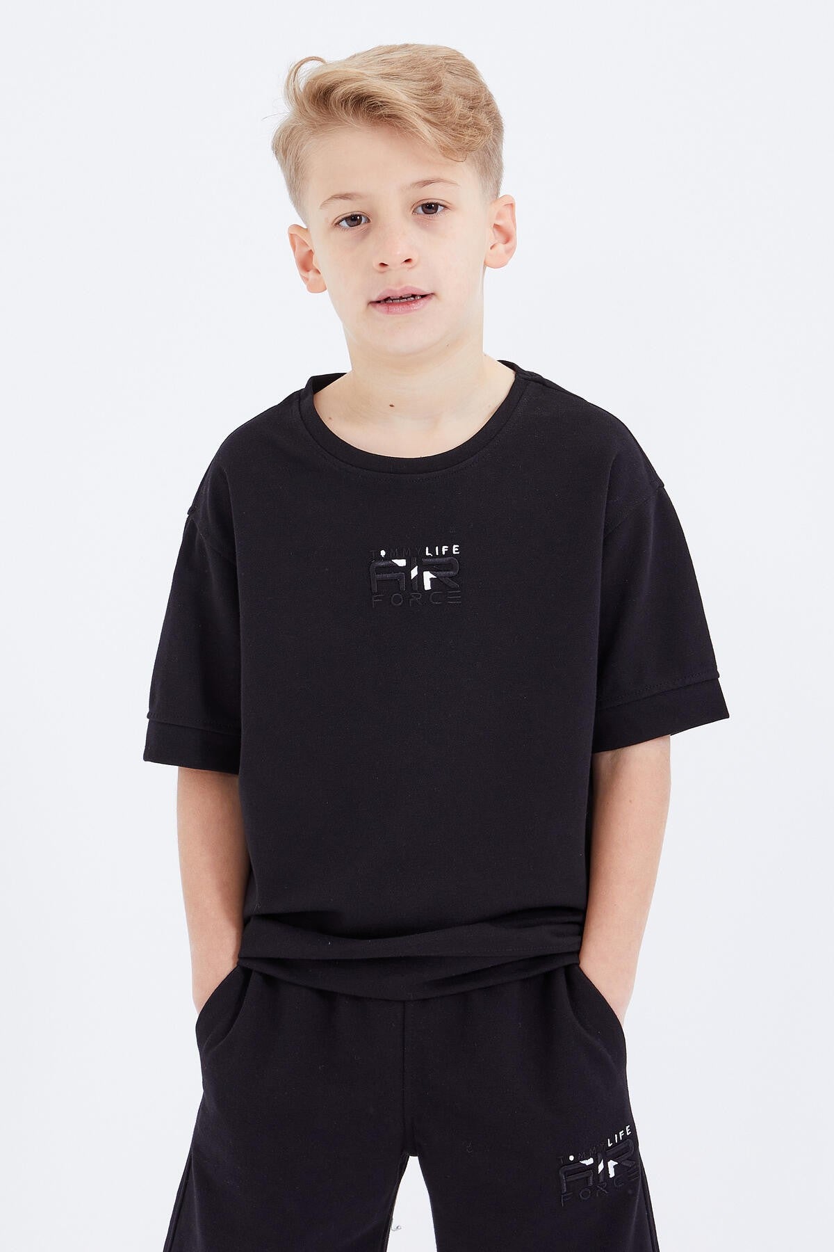 Siyah Erkek Çocuk Şortlu Takım