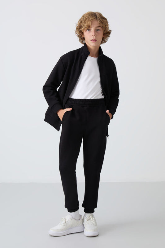 Siyah Pamuklu Eşofman Takımı Erkek Çocuk